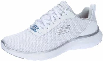 Skechers Flex Appeal Vegan Damen Sneaker wei&szlig; silber