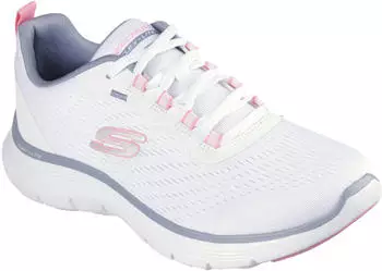 Skechers Flex Appeal 5.0 Damen (150201) weiß/rosa/hellblau – Skechers Flex Appeal 5.0 Damen – atmungsaktive Dämpfung für längere Trainingseinheiten
