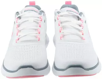 Skechers Flex Appeal 5.0 Damen (150201) weiß/rosa/hellblau – Atmungsaktive Materialien halten das Fußklima angenehm