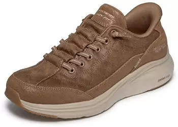 Skechers Contour Foam Cozy Fit Hands Free Slip-ins chestnut suede textile trim