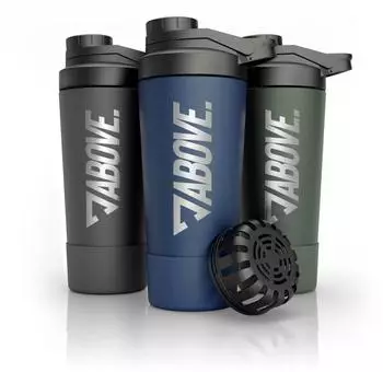 Above Protein Shaker Edelstahl, doppelwandig isoliert, 750ml, blau (SHA-750-BLUE)