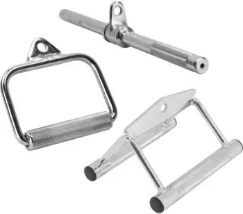 Gorilla Sports Kabelzug Griffset Einhandgriff, Rudergriff, Trizeps- & Bizepsgriff, Chrom