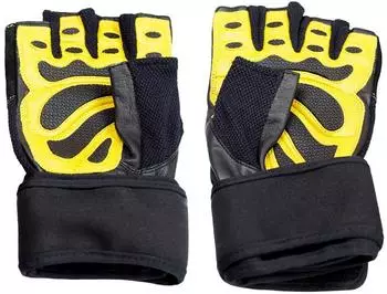 COFI1453 RST01 Fitness-Handschuhe Herren, schwarz/gelb (17-63-200)