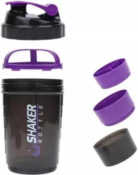 LuxusKollektion Protein Shaker 500ml mit Kugel, lila
