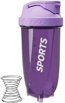 LuxusKollektion Protein Shaker 600ml Hexagondesign violett (mit Edelstahl-Mischball)