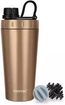 LuxusKollektion Protein Shaker Flasche, Edelstahl, doppelwandig, 20oz, BPA-frei
