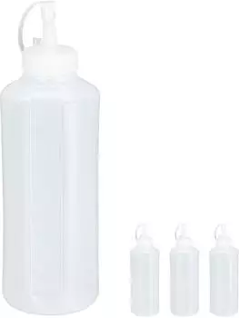 Relaxdays Quetschflasche Saucenspender transparent 1000ml, 16er-Set
