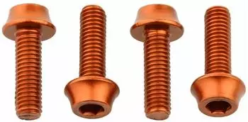 Wolf Tooth Components Flaschenhalter-Aluminiumschrauben M5x15mm, orange, 4 Stk. (4WBBOLTORG)