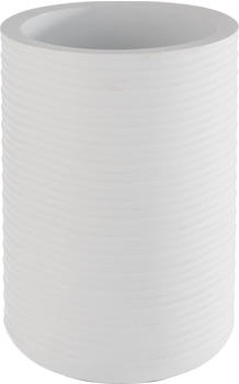 APS Beton Flaschenkühler geriffelt - mit möbelschonender Unterseite - für 0,7-1,5 Liter-Flaschen - Ø 12/10 cm, Höhe 19,5 cm, weiß - weiß Stein 36122