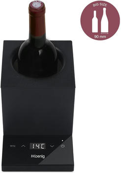 H. Koenig Weinkühler LVX26, Weißwein, Rotwein, Rosé, Champagner, bis zu 9 cm Durchmesser, Von 5° bis 18° Celsius - schwarz Edelstahl LVX26