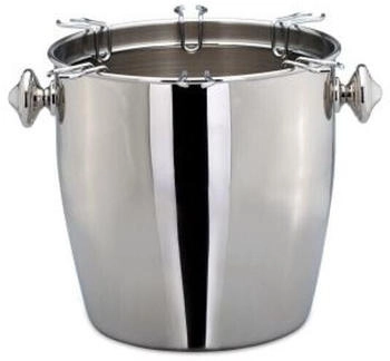 Silver life style collection Champagnerk&uuml;hler, Flaschenk&uuml;hler glatt poliert inklusive 6-er Champagnergl&auml;ser-Halter H24 cm D24 cm - silber Edelstahl 762