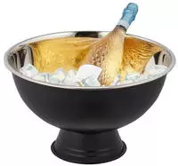 Relaxdays Sektk&uuml;hler, Edelstahl, H x D: 23,5 x 40 cm, Flaschenk&uuml;hler f&uuml;r Sekt,
