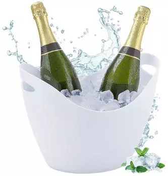 Relaxdays Sektk&uuml;hler 8l in Wei&szlig; Wei&szlig;