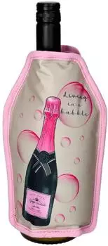 Gift Company Froid Kühlmanschette Champagnerflasche grau/rosa 23,5cm