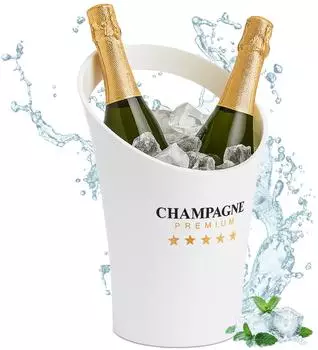 Relaxdays Sektk&uuml;hler f&uuml;r 2 Flaschen in Wei&szlig; Wei&szlig;,Gold,Schwarz