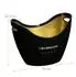 Relaxdays Sektkühler 8l in Schwarz und Gold Weiß,Gold,Schwarz