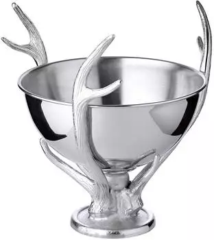 Edzard Sektkühler Lita silberfarben, Aluminium vernickelt, Geweih-Optik (7725)