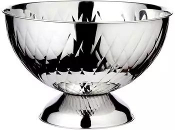 Edzard Champagnerschale Ponza, Edelstahl hochglanzpoliert, gemustert, Ø 32cm