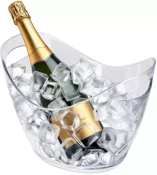 Spetebo Sektk&uuml;hler transparent mit 2 Tragegriffen, 26x20cm (4472)