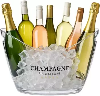 Relaxdays Wein- und Sektk&uuml;hler Eiseimer 8l transparent, 4er-Set