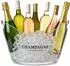 Relaxdays Wein- und Sektkühler Eiseimer 8l transparent, 4er-Set