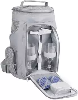Brubaker K&uuml;hltasche f&uuml;r 2 Weinflaschen, isoliert, 10L, grau