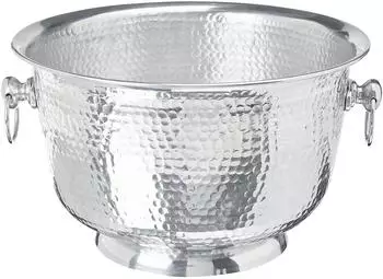Beliani Pompeii Champagnerkühler, gehämmertes Metall, silber (37cm)