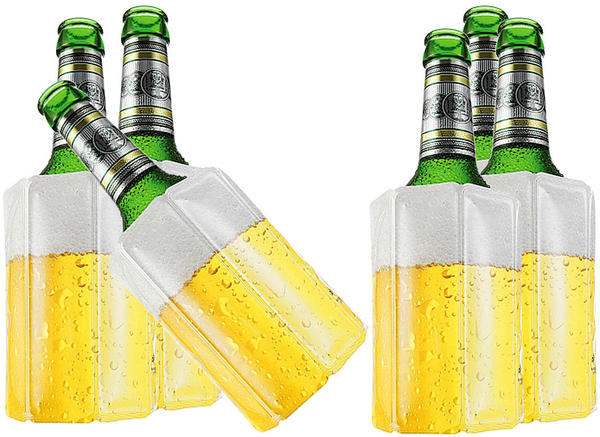 TS Exclusiv 6x Bier Kuehlmanschette Bierkühler Flaschenkühler Getränkekühler