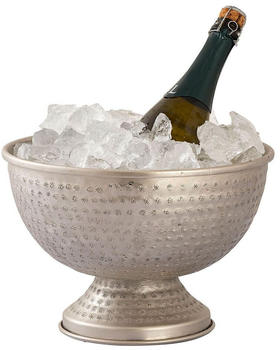 Casamia Weinkühler Flaschenkühler Metall ø 29 cm Sektkühler rund silber gold Eiskühler Champagnerkühler Farbe: silber Großpackung 4 Stück