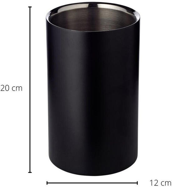 Edzard Weinkühler Pearl, doppelwandig, außen matt schwarz, innen Edelstahl, Höhe 20 cm, ø 12 cm