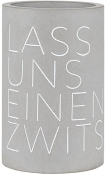 räder POESIE Weinkühler LASS UNS EINEN ZWITSCHERN - grau - Ø 13,5 cm - Höhe: 21,5 cm