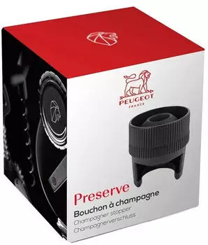 Peugeot Preserve 1 Champagnerverschluss mit Handpumpe, Schwarz (210878)