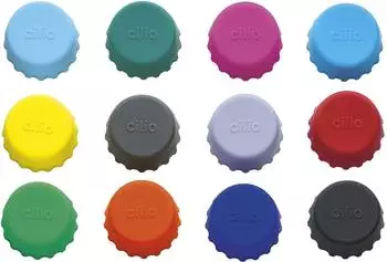 Cilio SALUTE Silikon-Kronkorken-Set, bunt, 12-tlg. (113044)