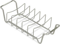 Relaxdays Rippchenhalter 2in1, Bratenkorb zum Grillen, BBQ, Rib Holder,