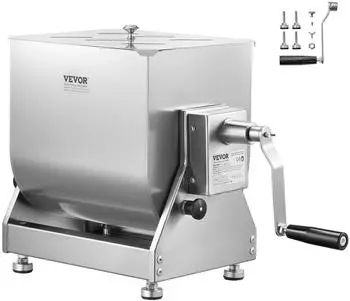 VEVOR Manueller Fleischmischer 20L Kippbehälter, Edelstahl