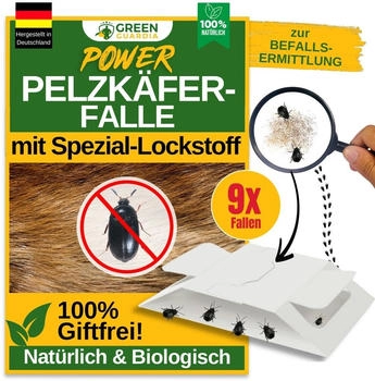 Green Guardia Pelzk&auml;fer Falle mit Spezial-Lockstoff & starker Klebefl&auml;che, chemiefrei 9 x Fallen