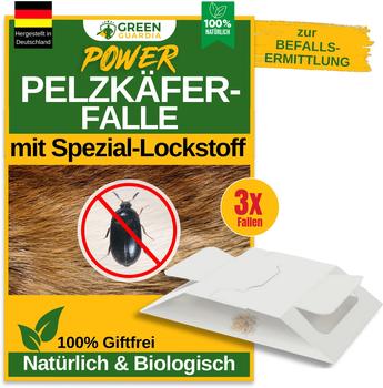 Green Guardia Pelzk&auml;fer Falle mit Spezial-Lockstoff & starker Klebefl&auml;che, chemiefrei 3 x Fallen