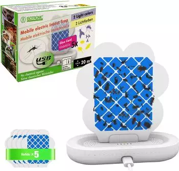 Isotronic Mobile Steckdosen-Fluginsektenfalle UV-Licht Klebefolie geruchlos (60306)
