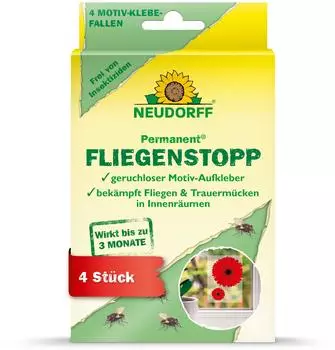 Neudorff Permanent FliegenStopp Motiv Klebefalle 1378 1 Packung = 4 St&uuml;ck