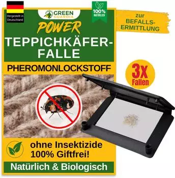 Green Guardia Teppichkäfer Falle 3x Pheromonfalle Teppichkäfer Biol. Teppichkäfer