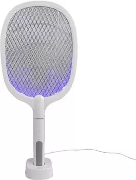 Windhager Fliegenklatsche elektrisch 2in1 Insektenvernichter durch UV Licht Fliegenfalle aufladbar Lichtfalle inkl. Halterung und USB Ladekabel