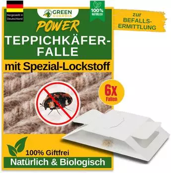 Green Guardia Teppichkäfer Falle 6x Fallen Teppichkäfer Chemiefrei und Sicher