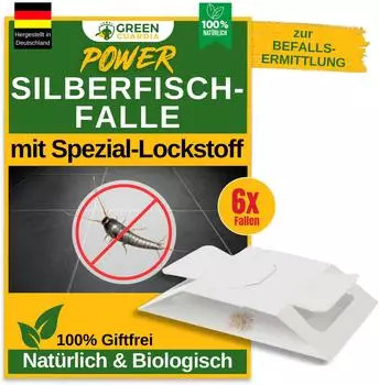 Green Guardia Silberfische Falle 6x Fallen Wirksam Silberfische
