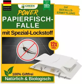 Green Guardia Papierfisch Falle mit Spezial-Lockstoff: 12