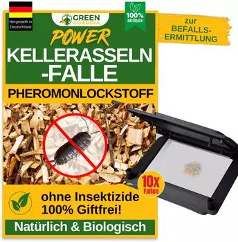 Green Guardia Kellerasselnfalle mit Pheromon Lockstoff 10x Fallen Kellerasseln im Haus und Garten Kellerasseln Chemiefrei und Nachhaltig