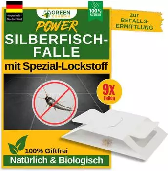 Green Guardia Silberfische Falle 9x Fallen Wirksam Silberfische