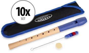 Classic Cantabile Pivella Blockflöte 10er Set blau barock