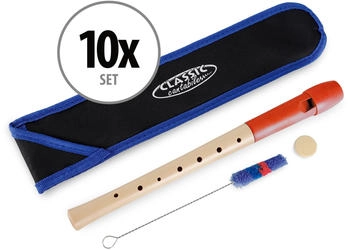 Classic Cantabile Pivella Blockflöte 10er Set rot deutsch