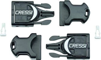 Cressi Flossen Ersatzteile Buckles Reaction Frog Plus Pair schwarz silber Cressi Flossen Ersatzteile Buckles Reaction Frog Plus Pair schwarz silber