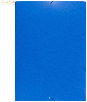 Exacompta Sammelmappe mit Gummizug und 3 Klappen aus Colorspan-Karton 600/qm A2 (10 St&uuml;ck) blau